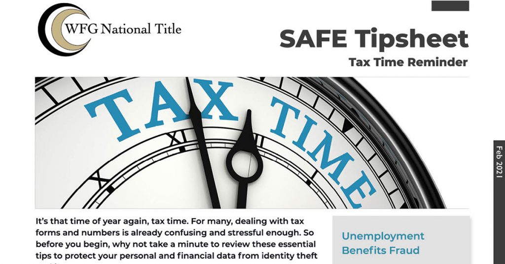 Wfg Safe Tipsheet Feb2021 Taxtime Fb