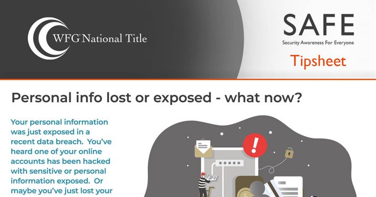 Personal info lost or exposed - what now?
