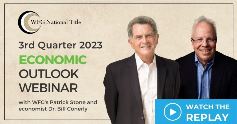 Q3 2023 Quarterly Economic Outlook webinar with WFG Chairman and Founder Patrick Stone and economist Bill Conerly, PhD