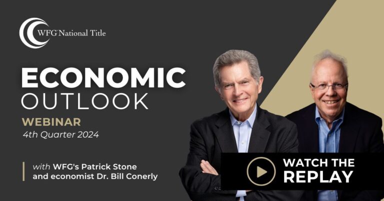 Q4 2024 Quarterly Economic Outlook webinar with WFG Chairman and Founder Patrick Stone and economist Bill Conerly, PhD