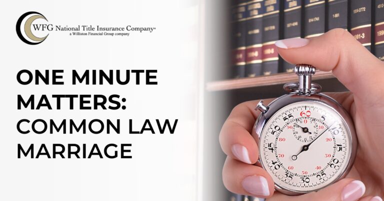 One Minute Matters | Common Law Marriage