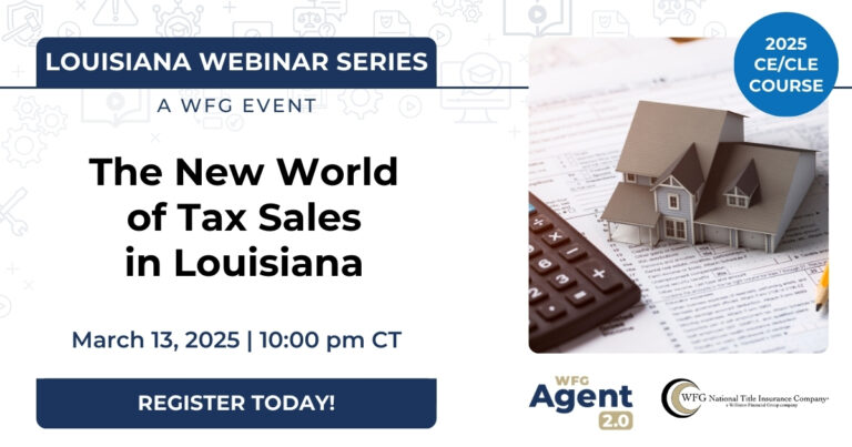 Louisiana Webinar | The New World of Tax Sales in Louisiana