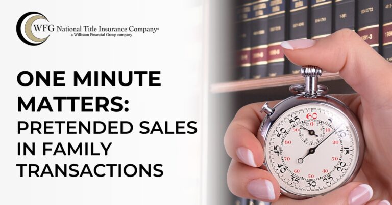 One Minute Matters | Pretended Sales in Family Transactions