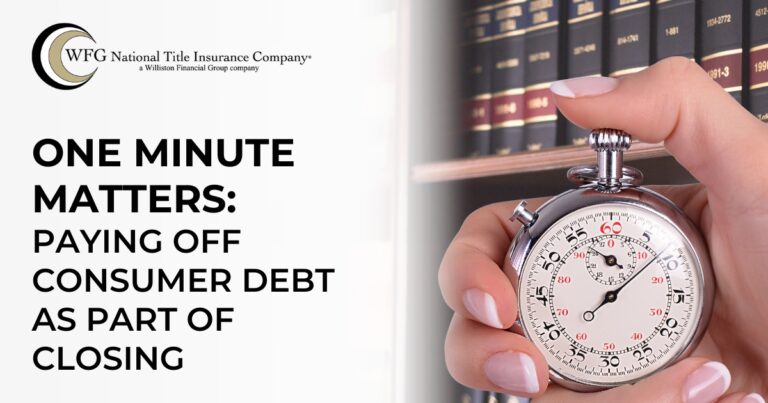 One Minute Matters with Mary Belan Doggett: Paying Off Consumer Debt as Part of Closing